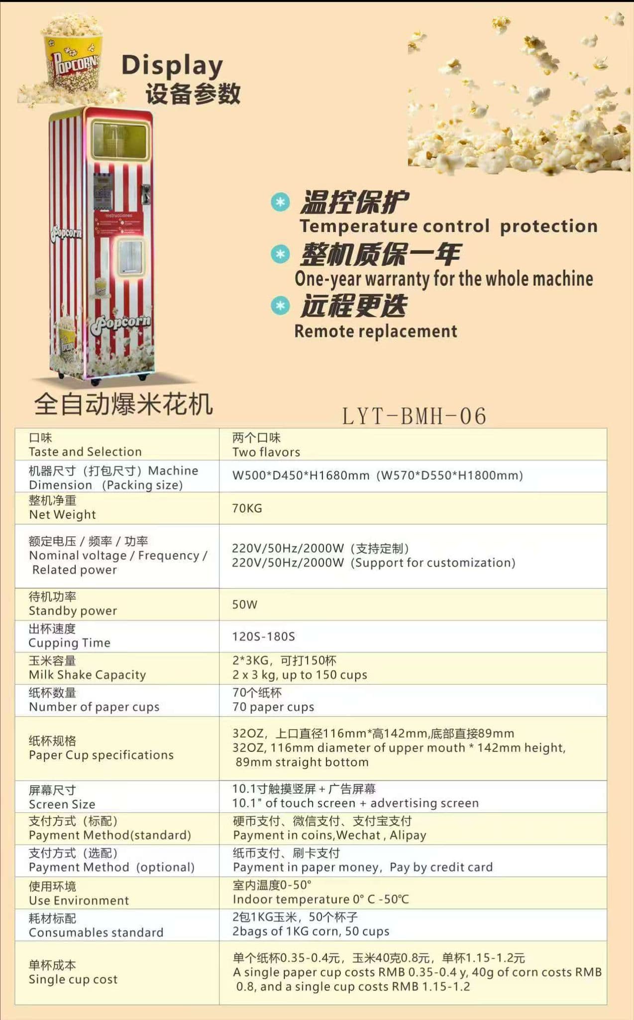 Atıştırmalık Otomatı Özellikler